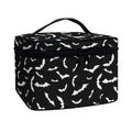 Black And White Halloween Bat Print Travel Makeup Bag