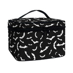 Black And White Halloween Bat Print Travel Makeup Bag