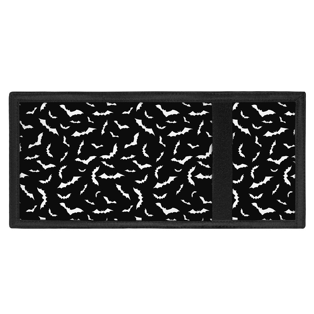 Black And White Halloween Bat Print Trifold Wallet