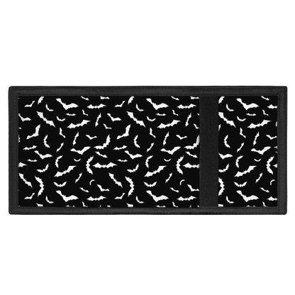 Black And White Halloween Bat Print Trifold Wallet