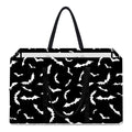 Black And White Halloween Bat Print Utility Tote Bag