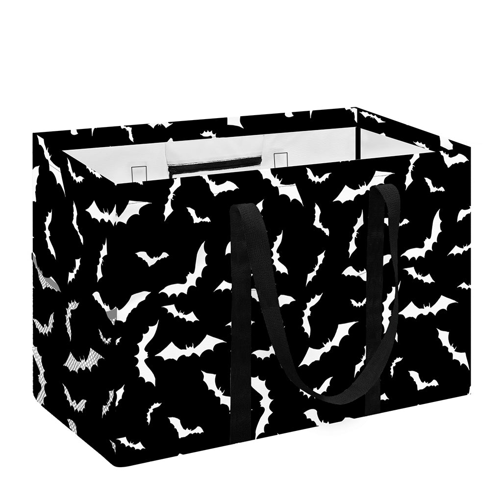 Black And White Halloween Bat Print Utility Tote Bag