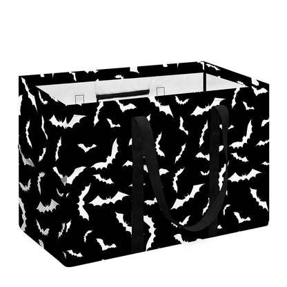 Black And White Halloween Bat Print Utility Tote Bag