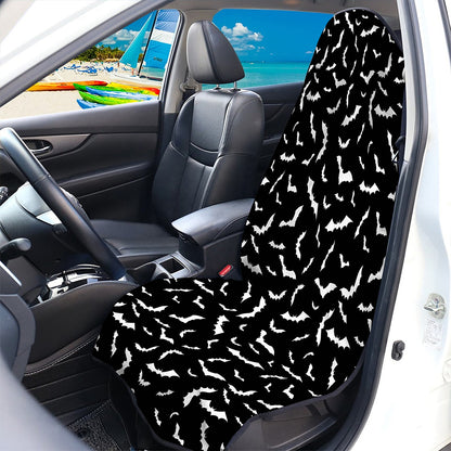 Black And White Halloween Bat Print Waterproof Car Seat Cover