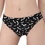 Black And White Halloween Bat Print Women's Panties