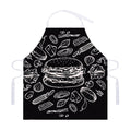 Black And White Hamburger Print Adjustable Apron