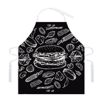 Black And White Hamburger Print Adjustable Apron