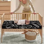 Black And White Hamburger Print Baby Crib Sheet