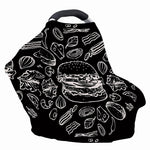 Black And White Hamburger Print Baby Seat Cover