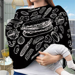 Black And White Hamburger Print Baby Seat Cover