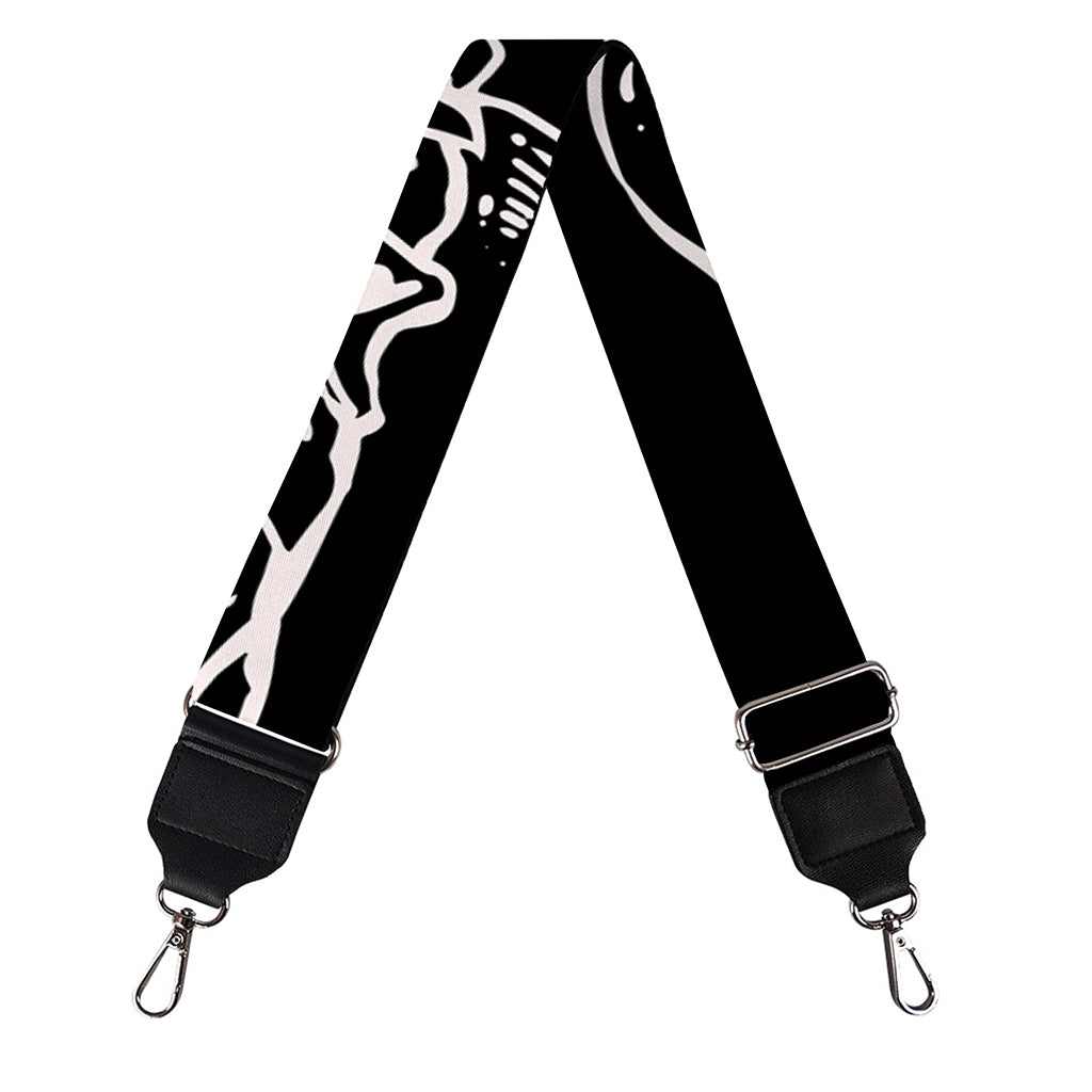 Black And White Hamburger Print Bag Strap