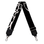 Black And White Hamburger Print Bag Strap