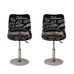 Black And White Hamburger Print Bar Stool Covers