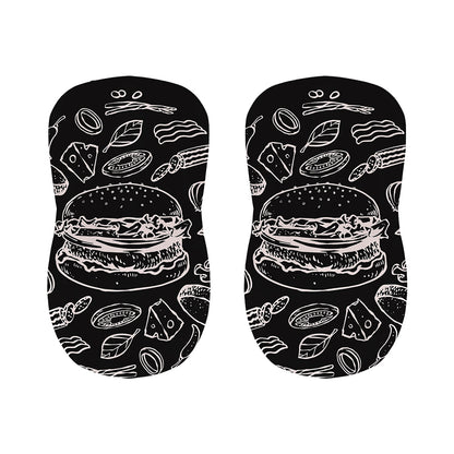 Black And White Hamburger Print Bar Stool Covers