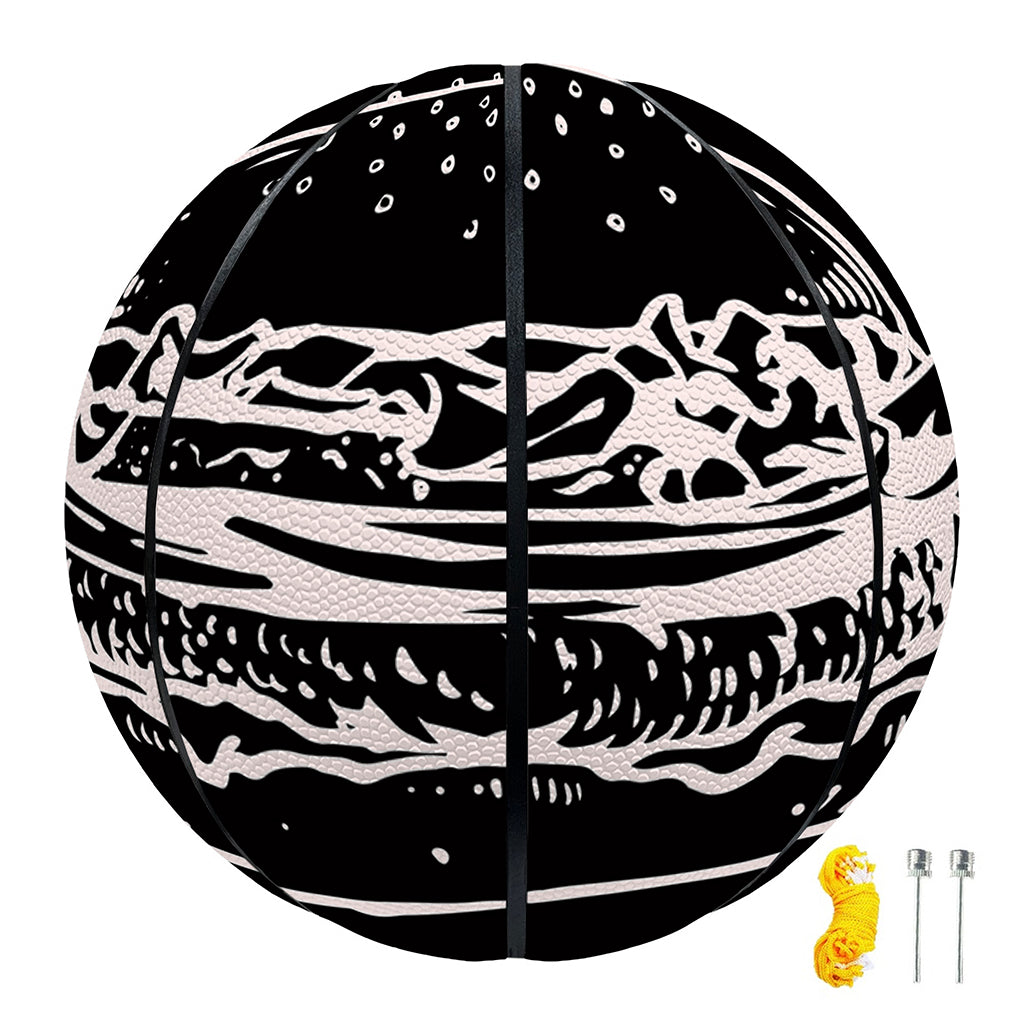 Black And White Hamburger Print Basketball