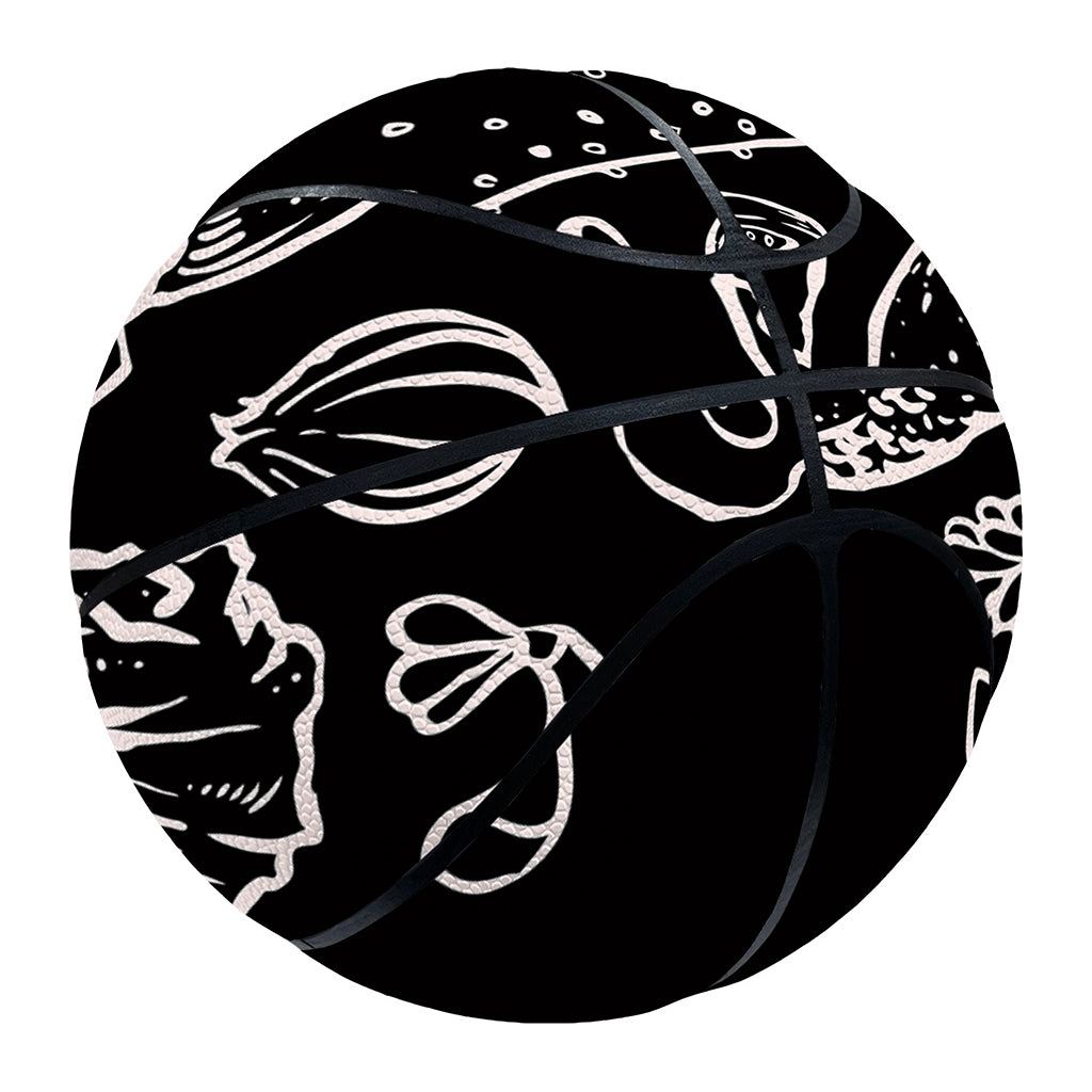 Black And White Hamburger Print Basketball