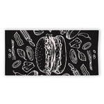 Black And White Hamburger Print Beach Towel