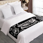 Black And White Hamburger Print Bed Runner