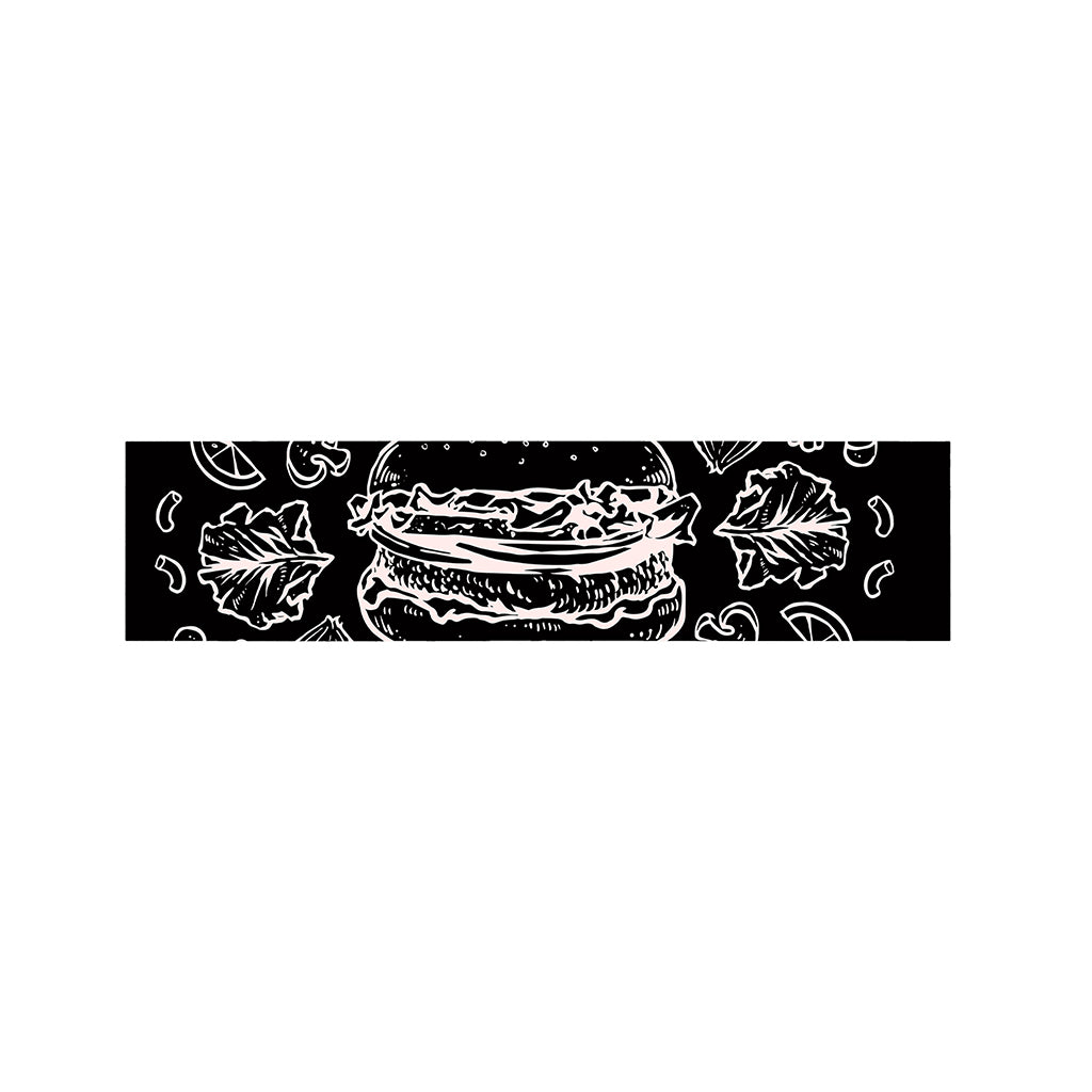 Black And White Hamburger Print Bed Runner