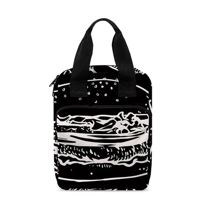 Black And White Hamburger Print Bible Tote Bag