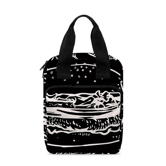 Black And White Hamburger Print Bible Tote Bag