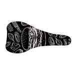 Black And White Hamburger Print Bicycle Seat Cover