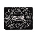 Black And White Hamburger Print Bifold Wallet