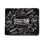 Black And White Hamburger Print Bifold Wallet