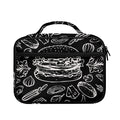 Black And White Hamburger Print Briefcase Bible Bag