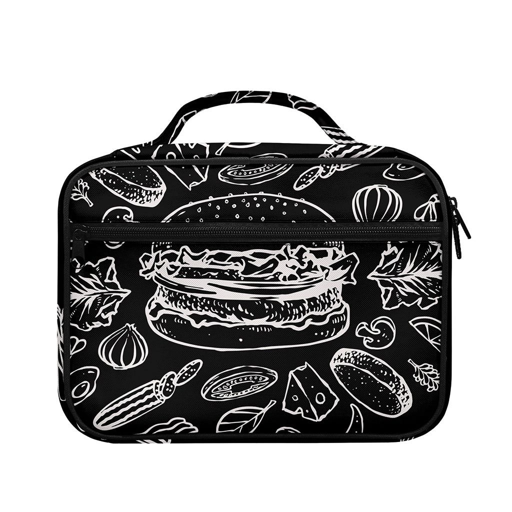 Black And White Hamburger Print Briefcase Bible Bag