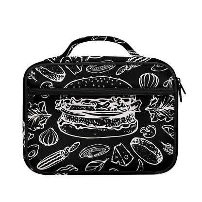 Black And White Hamburger Print Briefcase Bible Bag