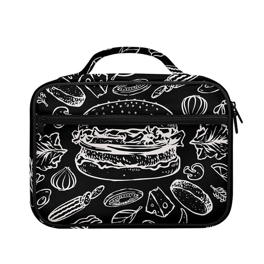 Black And White Hamburger Print Briefcase Bible Bag