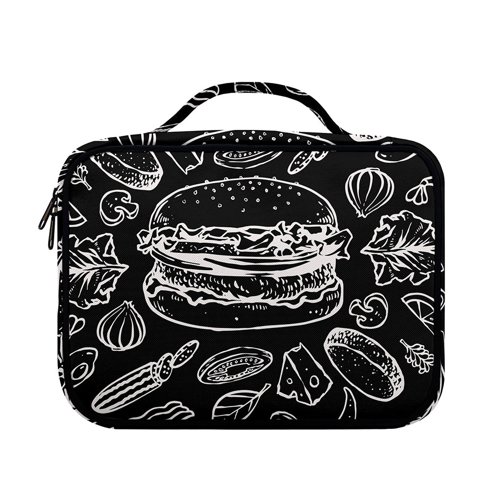 Black And White Hamburger Print Briefcase Bible Bag
