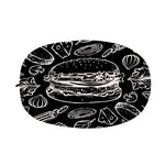 Black And White Hamburger Print Car Side Mirror Covers