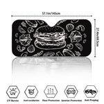 Black And White Hamburger Print Car Windshield Sun Shade