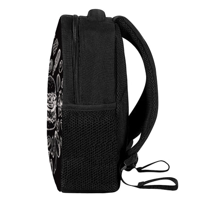 Black And White Hamburger Print Casual Backpack