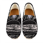 Black And White Hamburger Print Casual Shoes
