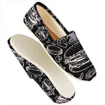 Black And White Hamburger Print Casual Shoes