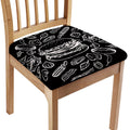 Black And White Hamburger Print Chair Cushion Cover