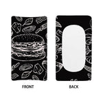 Black And White Hamburger Print Changing Pad Cover