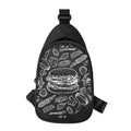 Black And White Hamburger Print Sling Bag