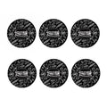 Black And White Hamburger Print Coaster Set