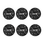 Black And White Hamburger Print Coaster Set