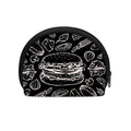 Black And White Hamburger Print Coin Purse