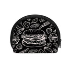 Black And White Hamburger Print Coin Purse
