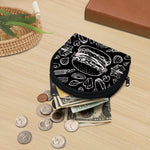 Black And White Hamburger Print Coin Purse