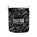 Black And White Hamburger Print Collapsible Laundry Basket