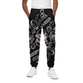 Black And White Hamburger Print Cotton Sweatpants