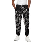 Black And White Hamburger Print Cotton Pants