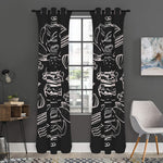 Black And White Hamburger Print Curtain